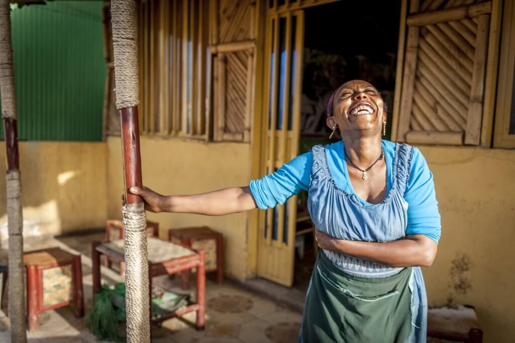 Former resident of Desta Mender has her own business selling coffee and lives in a nearby village.