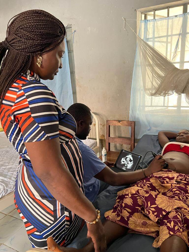 Expected mother getting checked out